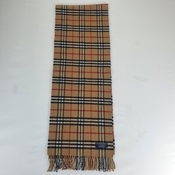 Genuine Burberry wool scarf size 69 inches biege Made in England - Picture 4 of 4